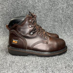 Timerland Pro Pit Boss 6" Steel Toe Work Boots Mens Size 8.5 Brown Leathe Safety